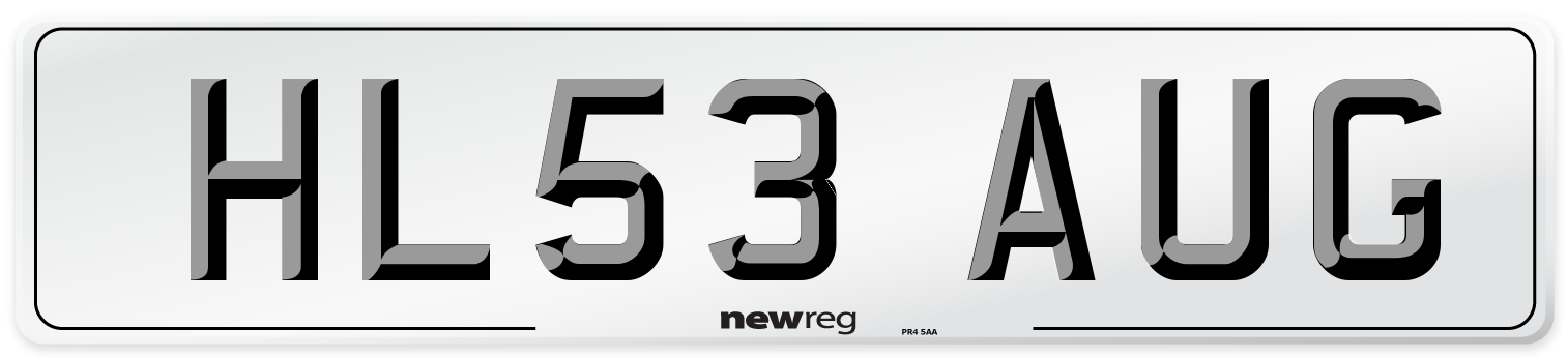 HL53 AUG Number Plate from New Reg